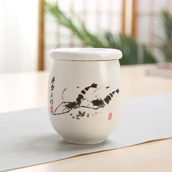 

1 Piece Painted Ceramic Tea Box Porcelain Canister For Spices Kitchen Dry Fruit Package Jar 1 Piece Household Coffee Storage Box