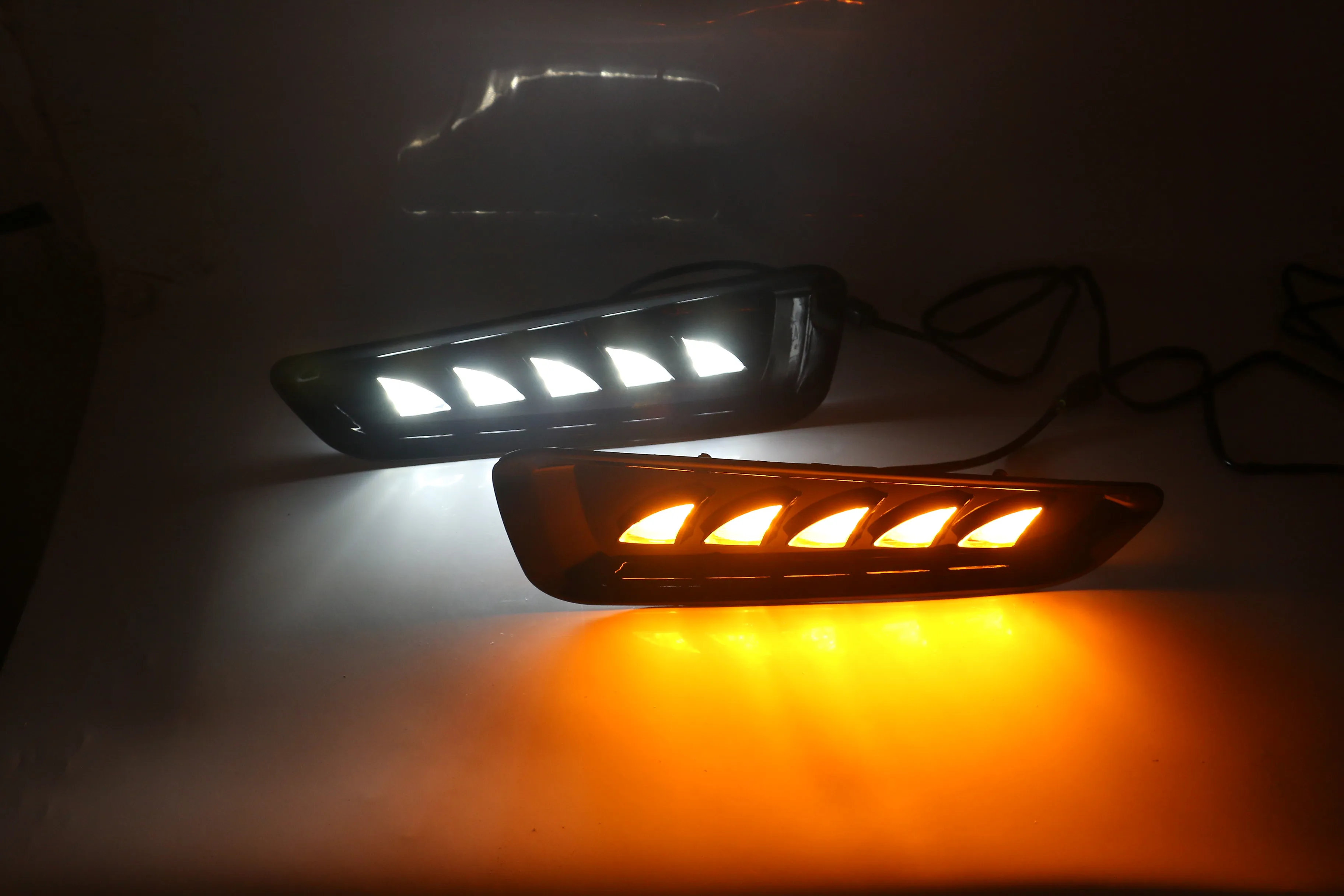 EOsuns led drl дневные ходовые огни для Ford F150- с движущимися желтыми поворотниками