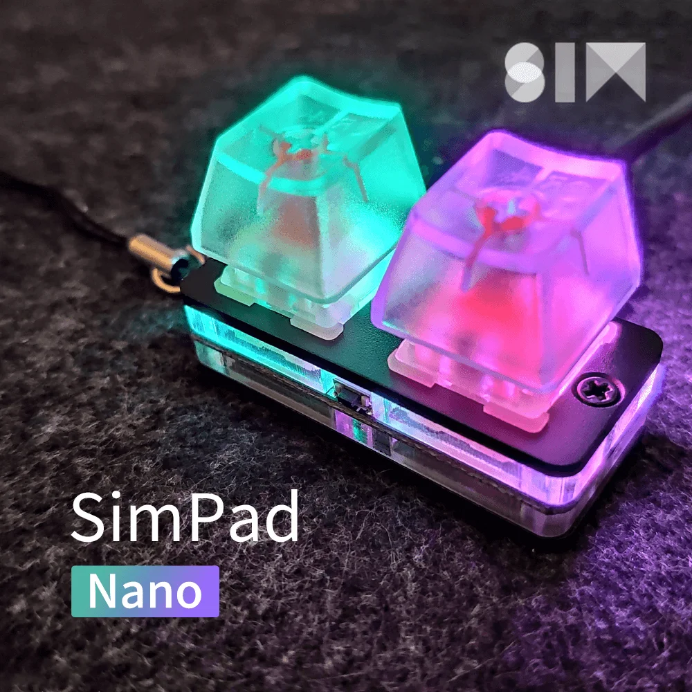 Teclado de Toque Mecânico do Jogo Simpad Nano Mini Roda Eixo Testador Jogo Teclado Suporte Interruptor Vermelho Osu