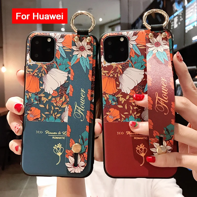 Чехол с ремешком на запястье для Huawei Mate 30 Lite 20 Pro чехол P20 P30 P40 Nova 6SE 5 7i 4E Honor