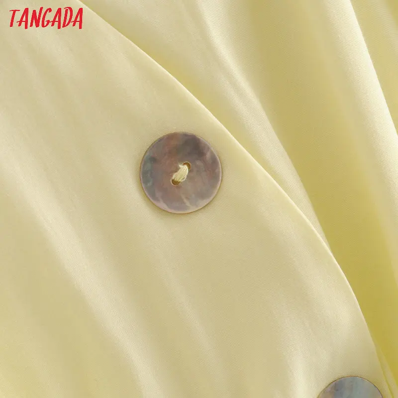Tangada модное женское однотонное желтое летнее платье с коротким рукавом, с эластичной талией, женское рабочее платье миди, vestidos HY30 Tangada модное женское однотонное желтое летнее платье с коротким рукавом, с эластичной талией, женское рабочее платье миди, vestidos HY30