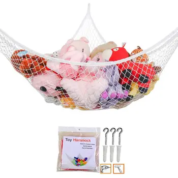 

Mesh Net Toy Hammock Corner Stuffed Animals Kids Baby Hanging Storage Organizer