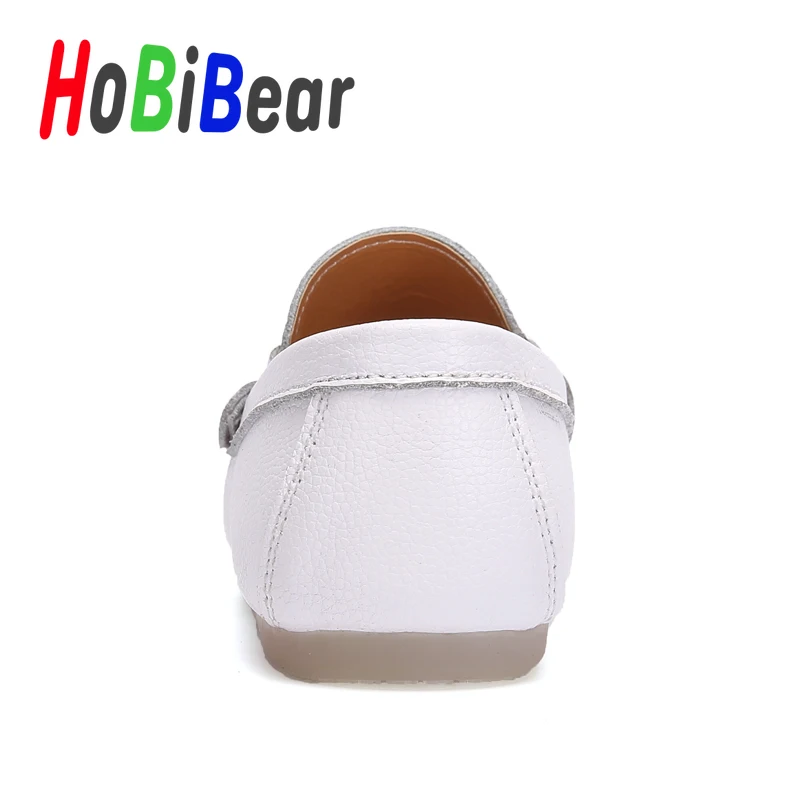 Children Flat Shoe Boys Loafers White Leather Casual Shoes For Big Girls Non-Slip Kids Boy Moccasins Slip On  Girls Leather Shoe