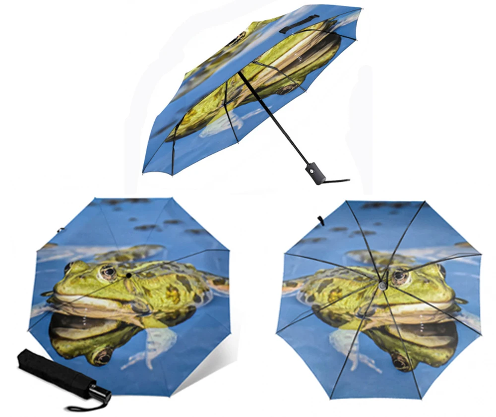 Wind Resistant automatic umbrellas Windproof Sun And Rain Three Folding Umbrellas Sun Umbrella Printing Paraguas Parapluie