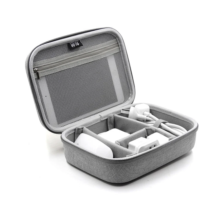 

Cable Storage Bag Data Organizer for Notebook Power Bank Charger U Disk Earphones Electronic Accessories Black/Gray