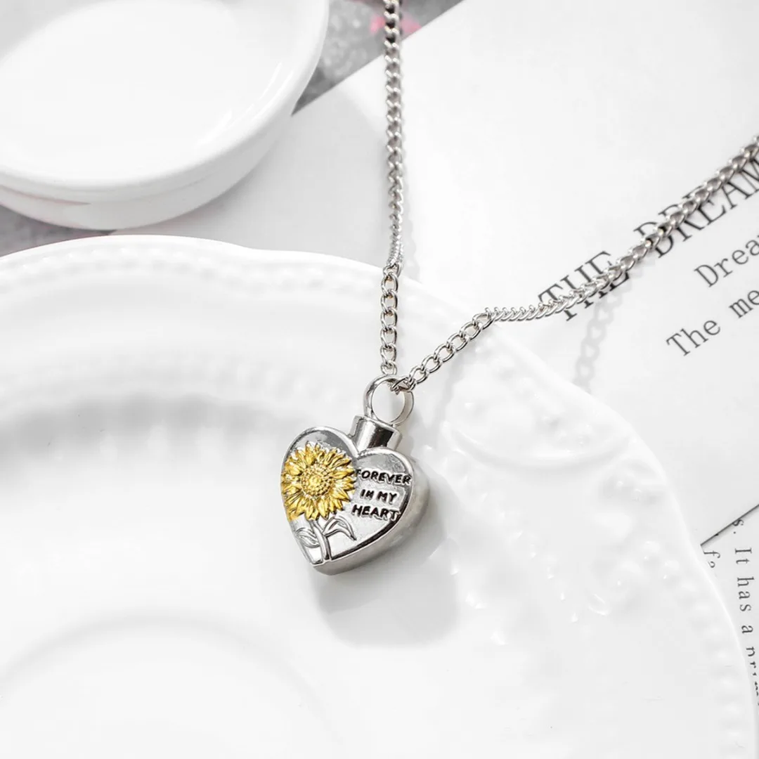 Vintage Sunflower Ash Necklace Forever 