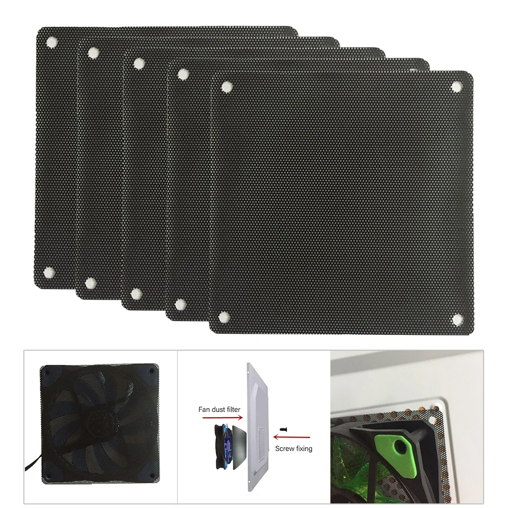 8cm 5 pcs Dust Filter Chassis Cooling Fan Dust Filter Computer Mesh PVC PC Fan Case 1