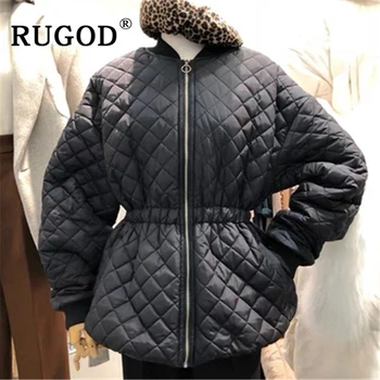 

RUGOD 2019 Vintage cotton coat Fashion baseball collar winter jacket women Casual solid winter warm thicken parka pocket coats