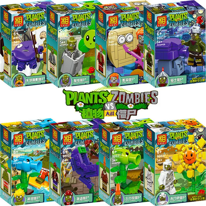 Растения против Зомби PVZ модель строительные блоки кирпичи подходит для фигурок для Chidren Battles обучающие игрушки для детей Коллекция игрушек на подарок