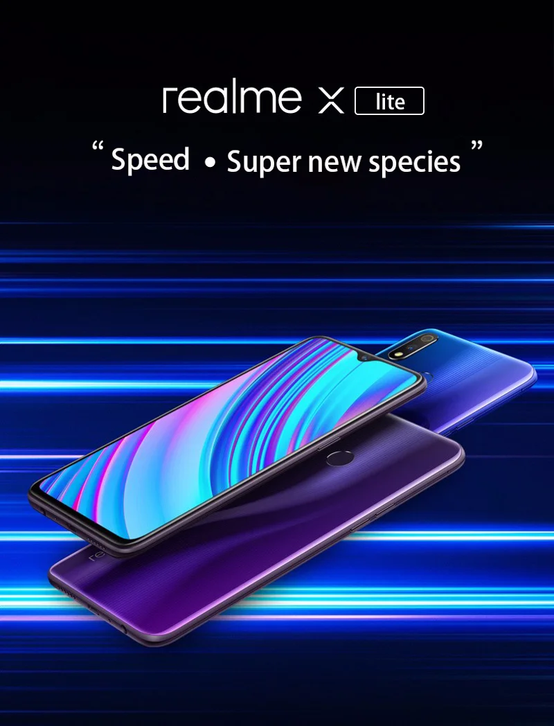 Мобильный телефон Realme X Lite 4G ram 64G rom Snapdragon 710 Android 9,0 6," 2340X1080 25MP сотовый телефон с отпечатком пальца