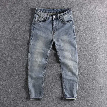 

2020 new arrival Jeans men's slim trend British handsome boy simple men's pants spring ins fashion simple trouser 047