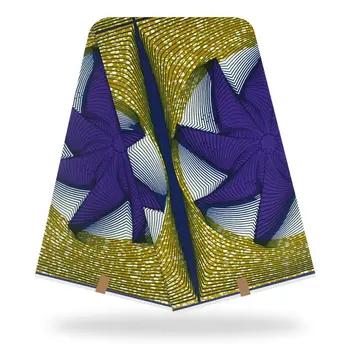 

African Real Wax Print Fabric 6Yards 2020 High quality Ankara Nigerian Veritable Cotton Wax Fabric For Wedding Dress