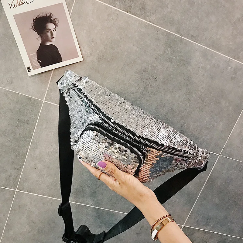 

Chest Bag Women's 2018 New Style Fashion Korean-style Versatile Shoulder Wallet Cool Sequin Women's Small Shoulder Bag Bag Fashi