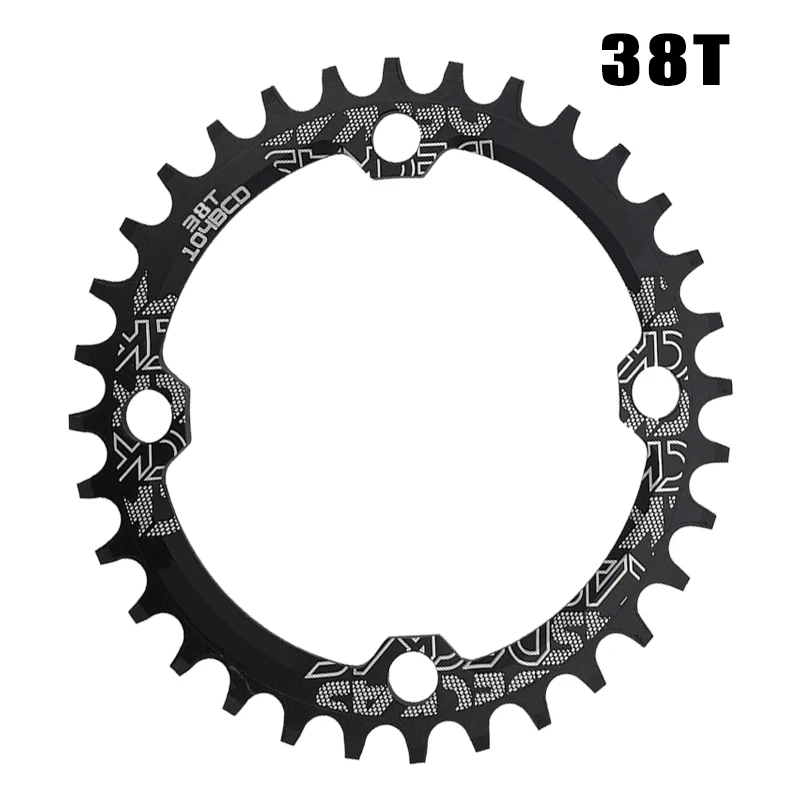 104BCD овальная цепь колеса узкая широкая цепь MTB болты горный велосипед 32T 34T 36T 38T шатуны один зуб пластина часть - Цвет: oval 38T black