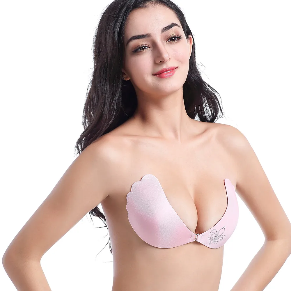 New Women Ladies Silicone Self Adhesive Seamless Wire Free Bras Magic Push Up Strapless Invisible Bras Backless Intimate Bra