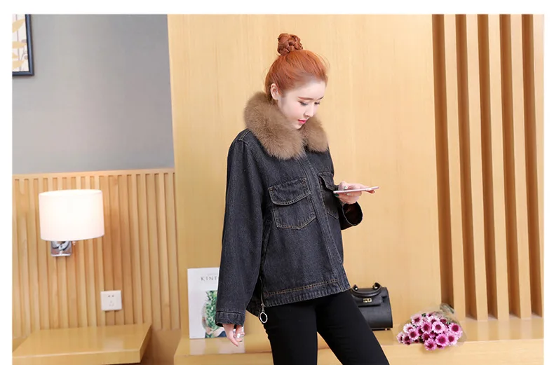 Winter New Style Oversize Cowboy Short Jacket Women's Korean-style Cloak Loose-Fit Brushed And Thick Cotton-padded Clothes