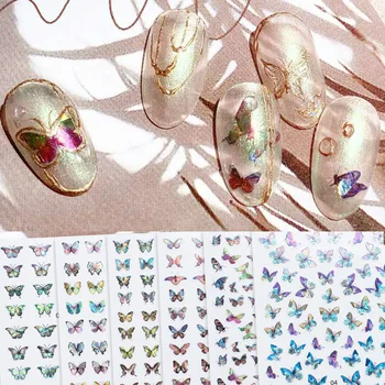 

3D Butterfly Design Sticker on Nails Water Transfer Decal Foils Manicure Nail Design Decoration Tools