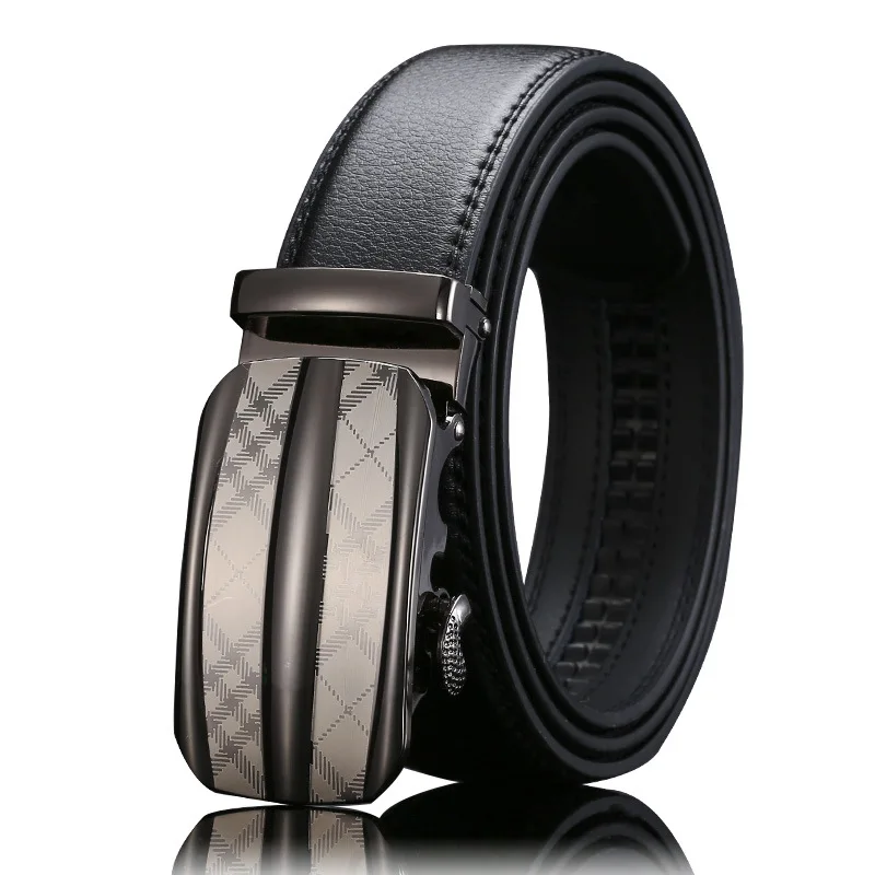 

Leather Belt Men Alloy Square Automatic Buckle Cowhide Leather Belt High Quality Men luxurious Business Belt