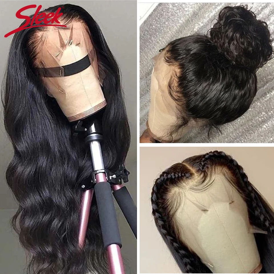 Hot Sale Products! Sleek Peruvian Remy 360 Lace Frontal Human Hair Wigs 28 Body Wave 4X4 Human Hair Wigs Pre Plucked Lace Front Human Hair Wigs