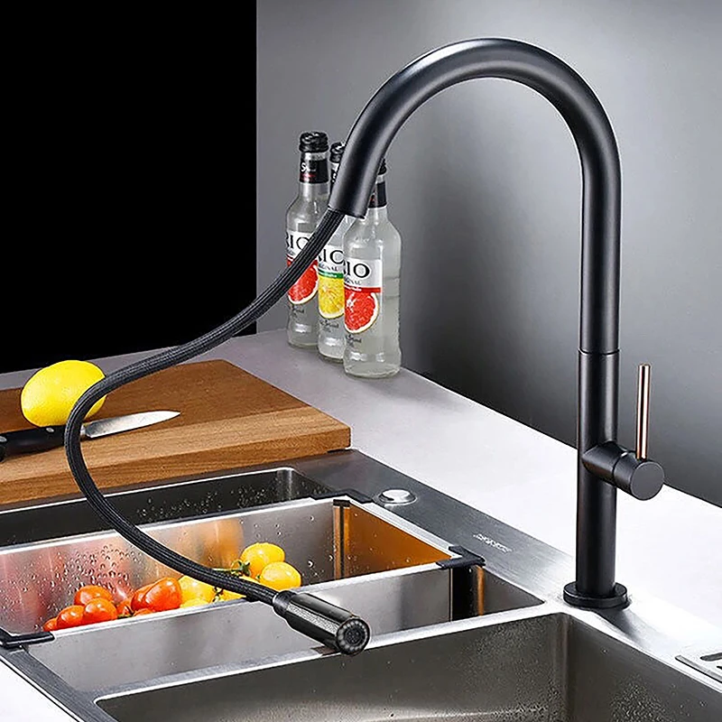 Pull Out Kitchen Faucet Brass Tap Kitchen Mixer Faucet Drinking Water Hand Held Kitchen Fauce Pull Down Kitchen Faucet luxury high quality brushed nickel pull out sprayer kitchen bar sink faucet hand held sprayer mixer solid brass