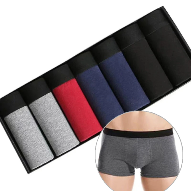 

7Pcs/Lot Men's Boxer Cotton Underwear Pure Man Cool Breathable Boxers Shorts Homme Comfortable Underpants Drop Shipping