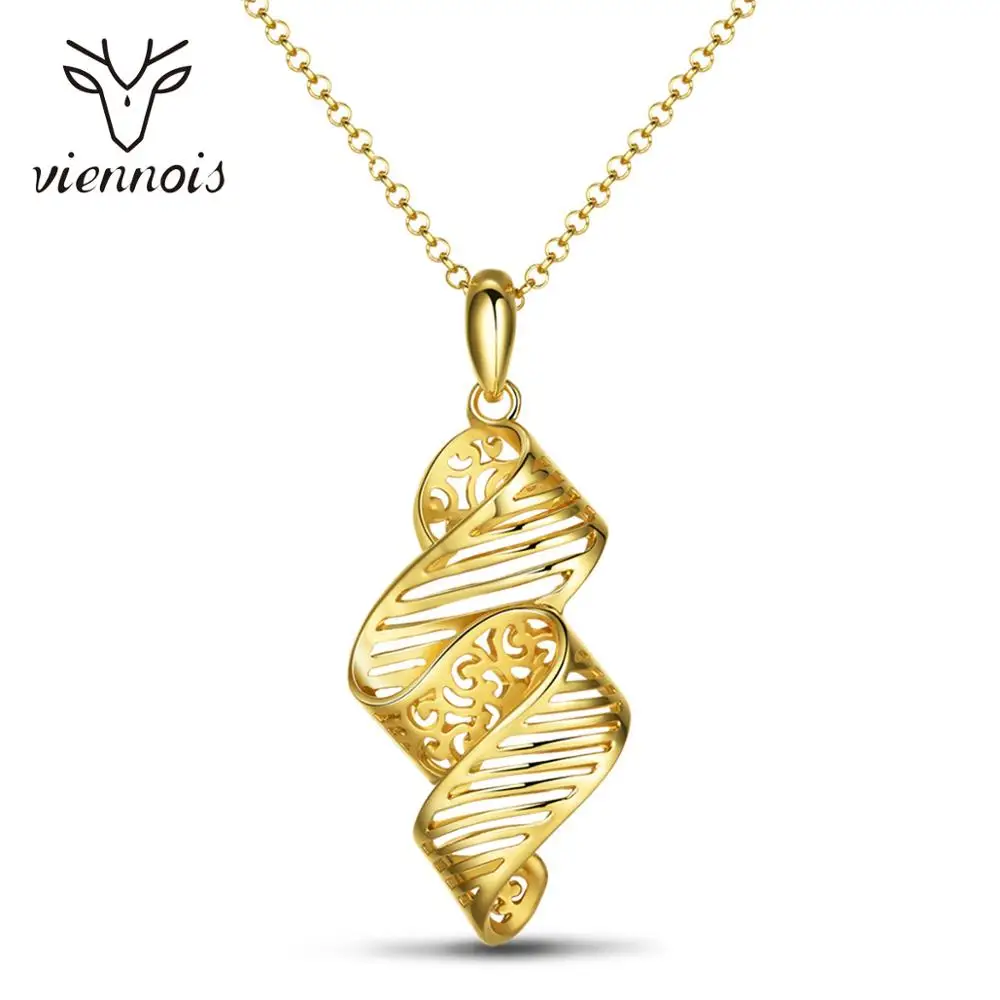 Viennois Позолоченные витые ожерелья чокер для женщин геометрические полые цепочки