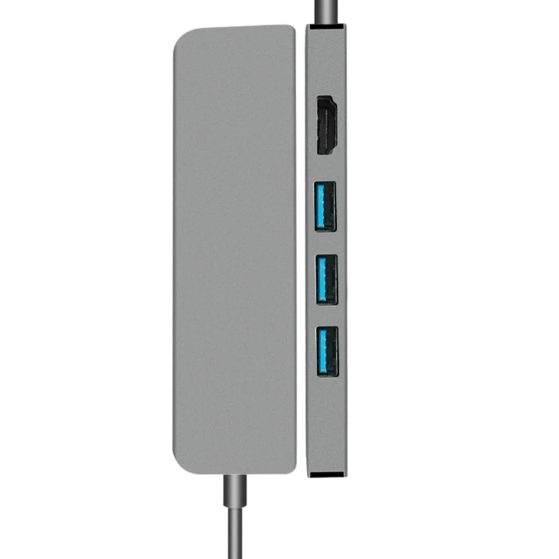 HOT-USC type C концентратор для HDMI 4K 30 Гц 3 USB 3,0 USBC PD Быстрая Зарядка Док-станция алюминиевый сплав удлинитель концентратор для Macbook