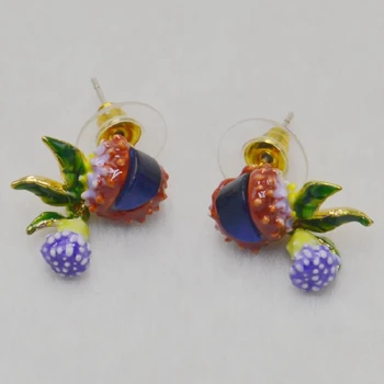 

2020 Hot Sale Pendientes Earing Earring Family Da Ai Jewelry Enamel Alien Biological Gem Flower Tassel Anti Allergy Ear Pin
