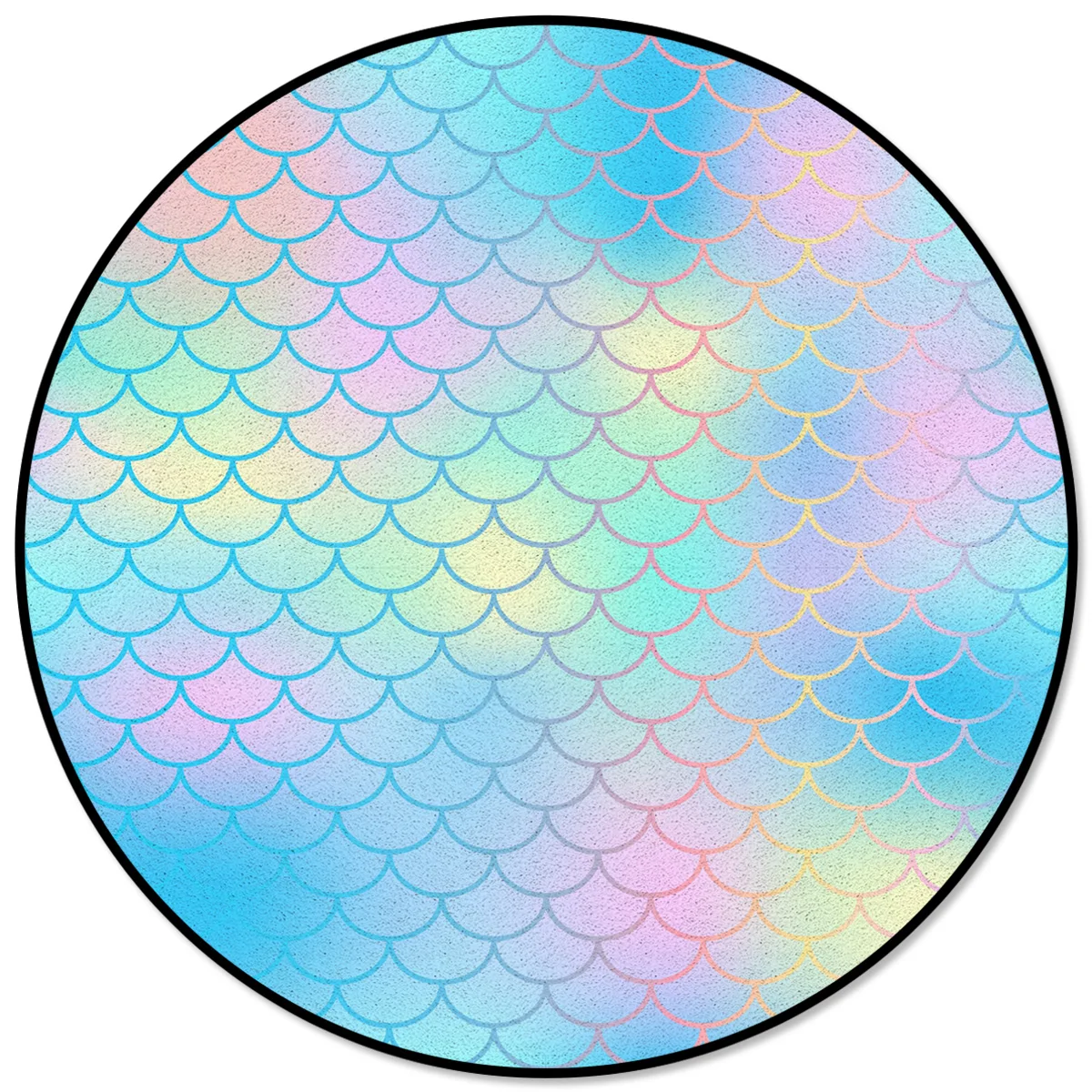 Fishscale Mermaid Color Round Rug Carpets for Living Room Decor Rugs Kids Bedroom Area Modern Mats |