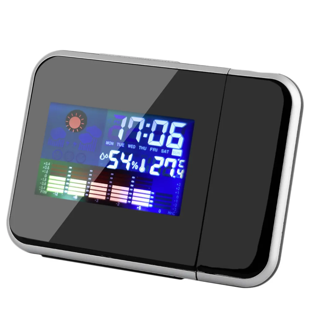 1 шт.,, для домашнего использования, цифровой ЖК-экран, метеостанция, календарь, проектор, будильник