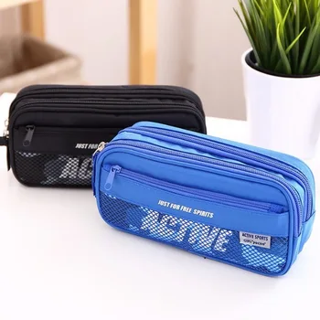 

Capable Middle And High School Students Multi-function Writing Case Boys Large Capacity Pencil Box Creative Canvas Storage Bag