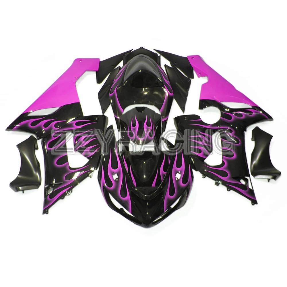 

Injection Fairings Kit for Kawasaki ZX6R 2005 2006 Year ZX-6R 05 06 Complete ABS Plastic Motorcycle Bodywork Black Purple Flames