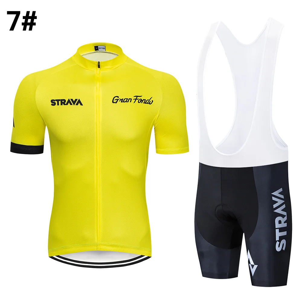 Одежда STRAVA для велоспорта, одежда для велоспорта, быстросохнущая одежда для велоспорта, мужская летняя одежда для велоспорта, Майки для велоспорта 9D, комплект велосипедных шорт - Цвет: 14