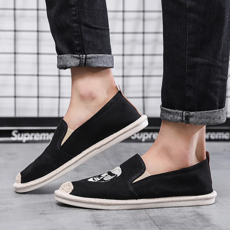 Ceny GUDERIAN nowych mężczyzna buty rybackie oddychające brezentowych butów mężczyźni Slip On przypadkowi płaskie buty mężczyźni Sneakers espadryle Calzado Hombre