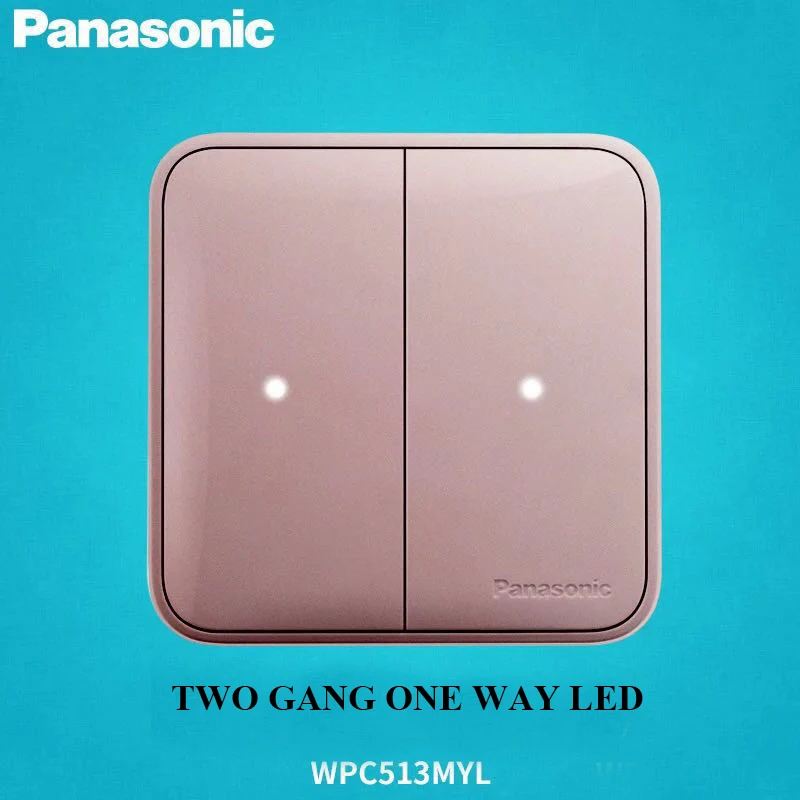 Настенный светильник Panasonic, настенный выключатель, домашний переключатель, случайный щелчок, ВКЛ./ВЫКЛ., настенный светильник, переключатель, полный сброс, структура, светодиодный индикатор - Color: TWO GANG ONE WAY