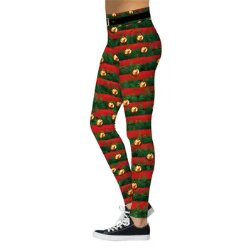 

Christmas Women Fashion Legging 3D Deer Printing leggins Slim High Waist Leggings Woman Pants