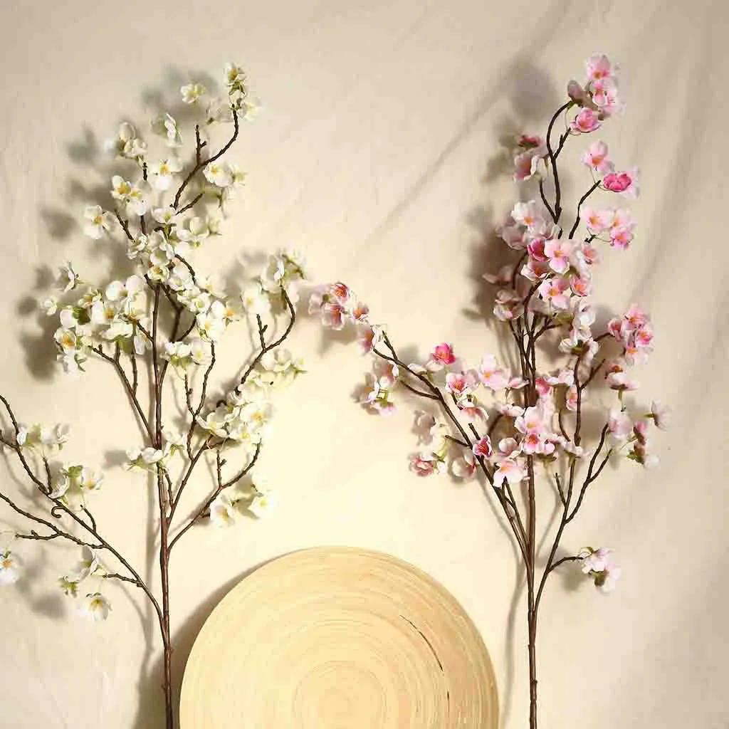 97 см искусственная вишня Весна Слива персик ветка Шелковый цветок дерево декор CD