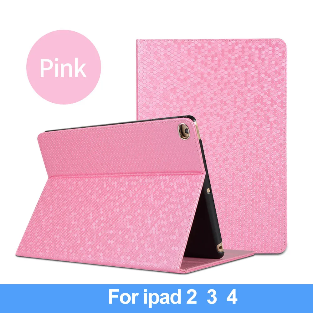 Чехол DOWSWIN для ipad 2 3 4, мягкая задняя крышка, ТПУ кожаный чехол для ipad 4, откидной смарт-чехол для ipad 2, Чехол для ipad 9,7 чехол - Цвет: Pink