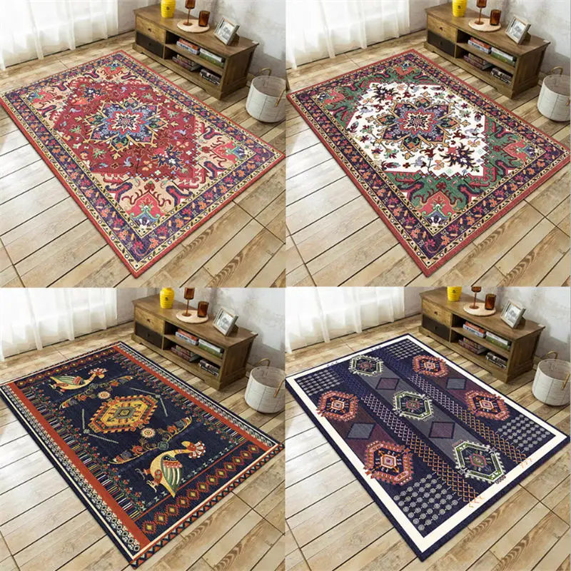 Коврики и ковры для дома, гостиной, винтажный богемный цветочный узор, утолщенный ковер, ковры для детской комнаты, ручная стирка