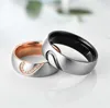 Bagues de couple en acier inoxydable pour hommes et femmes, coeur amoureux, or rose, noir, document, promesse de mariage, bijoux de fiançailles, livraison directe