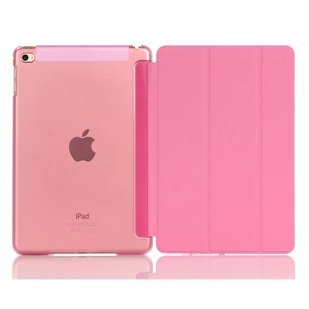 Для iPad 2/3/4 Wake Up Складная подставка кожаный чехол Smart Cover Protector для iPad2 Ipad3 iPad4 противоударный планшетный ПК и аксессуары - Цвет: Розовый