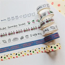 Autocollants de couleur lapin tulipe et ruban en papier, étiquette de scellage, décoratif mignon étudiant, matériel pour compte à main 