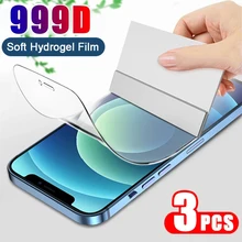3 pçs filme de hidrogel protetor de tela para iphone 11 12 pro x xr xs max película protetora para iphone 7 8 plus 6s se 2020 não vidro
