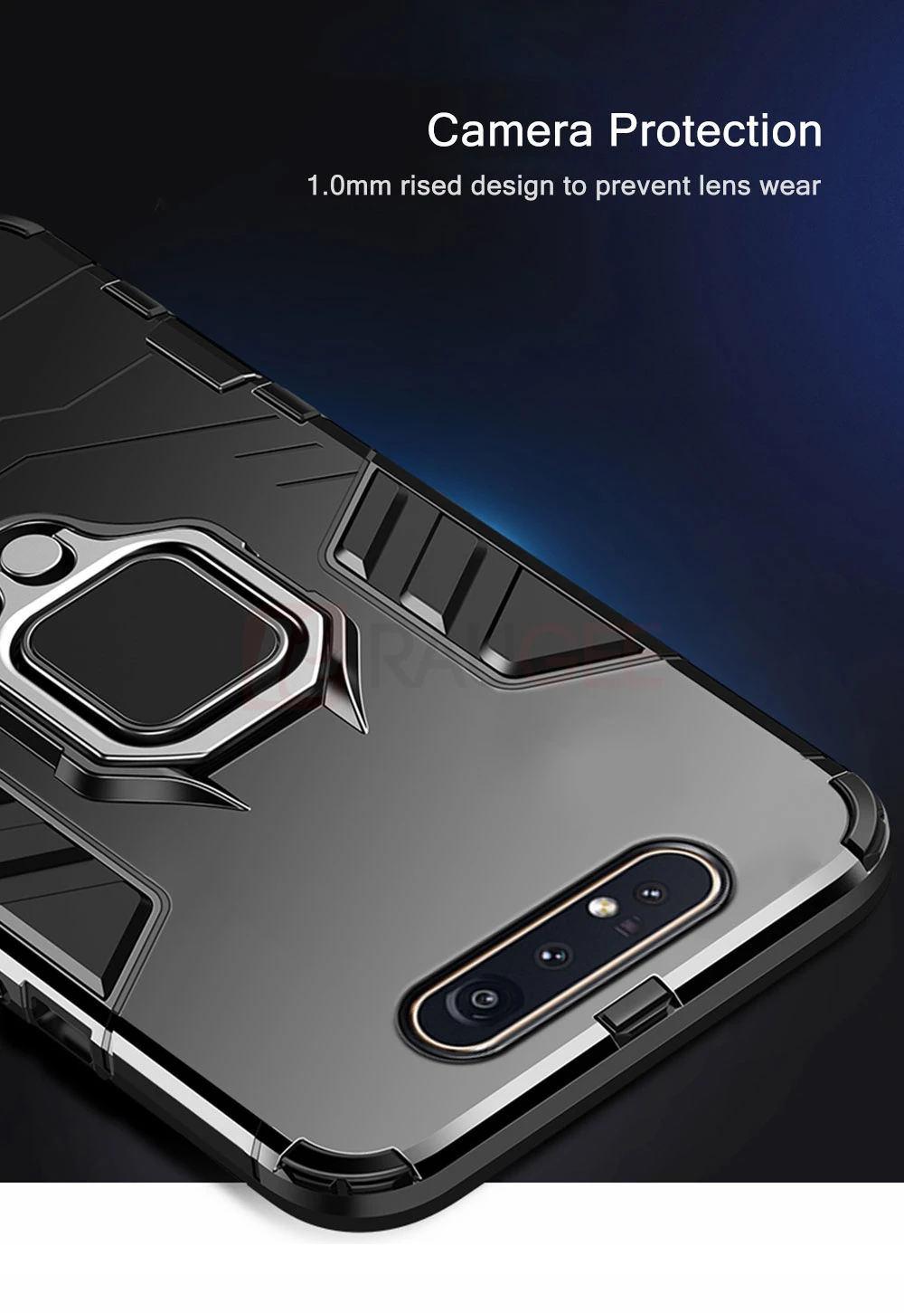 Чехол для телефона для samsung Galaxy A80 A90, сверхпрочный защитный бампер из ТПУ+ поликарбоната, чехол с кольцом-держателем для samsung A50 A40 A20E A70, чехол