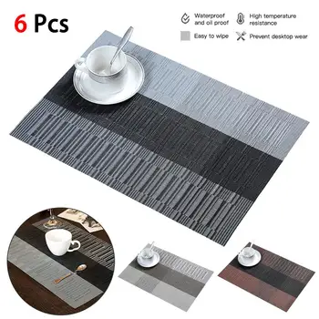 

PVC kitchen Dinning Placemats for Table Mat Manteles Individuales Doilies Cup Mats Coaster Water Proof Table Cloth Pad Washable