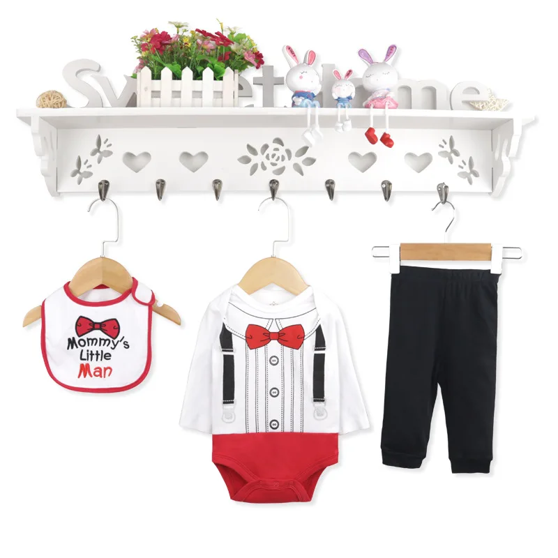 Najtaniej Dziecięcy drukowany dżentelmen Onesie bawełniany kombinezon dla dziecka Romper Baby z długim rękawem 09.30