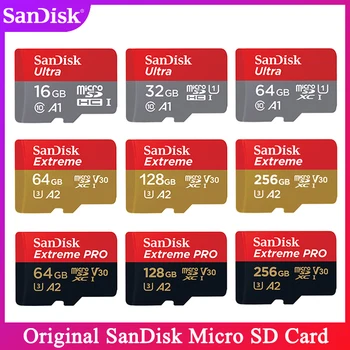 

SanDisk Micro SD Card 512G 400GB A1 MicroSDHC Memory Card 256g 128G 64G 32G 16GB MicroSDXC EXTREME PRO V30 U3 A2 4K UHD TF Cards