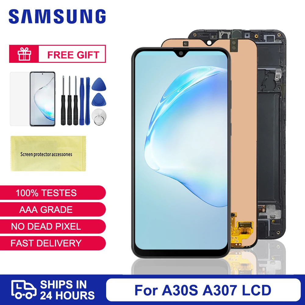100% протестированный A307 ЖК-дисплей для Samsung A30S сенсорный экран дигитайзер в сборе
