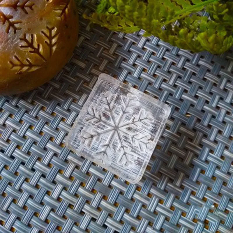 Transparent Acrylic Soap Stamp, No Handle Custom Stamps, Merry Christmas Snowflakes, 35x35mm