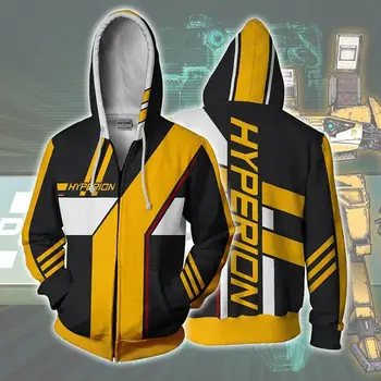 

BIANYILONG 2018 new Men Hooded Hyperion 3D Printed Hoodies Casual Tracksuit Casual zipper hoodie hooded hip hop tops